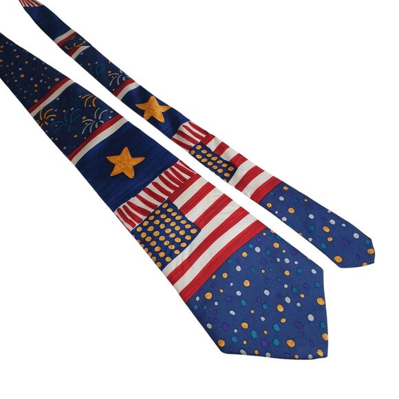 Save The Children Patriotic Neck Tie With Stars Stripes Design Cherie Vintage - Picture 1 of 6